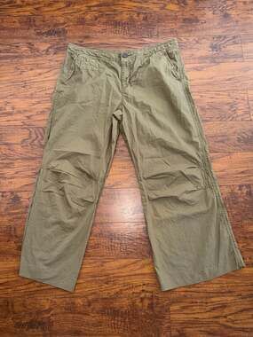 Ralph Lauren Polo Jeans Olive Green Wide Leg Cargo Pants Size 14